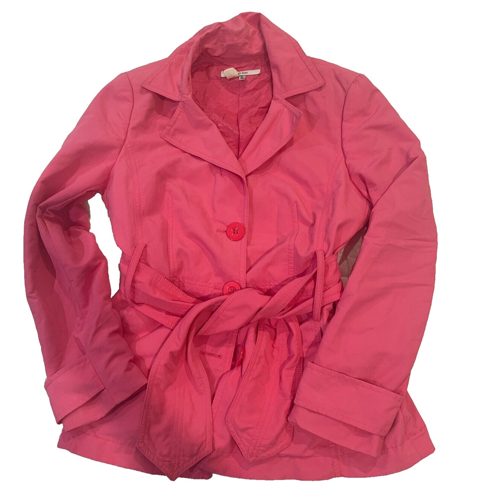 Zara Basic jacket pink size large belted with side slit pockets